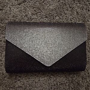 Black and Silver Rhinestone Clutch